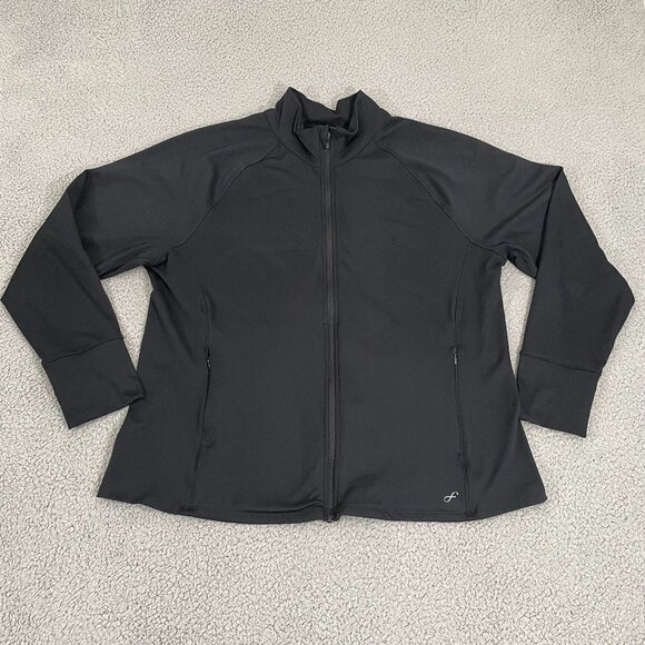 Freefly Jacket Women 1X Black Athletic Performance Full Zip - Picture 1 of 9